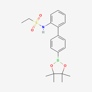 molecular formula C20H26BNO4S B13732237 N-(4'-(4,4,5,5-tetramethyl-1,3,2-dioxaborolan-2-yl)-[1,1'-biphenyl]-2-yl)ethanesulfonamide 