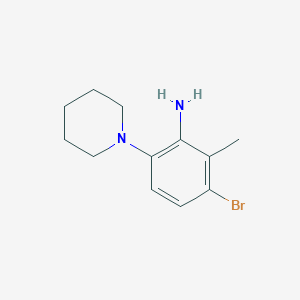 molecular formula C12H17BrN2 B13732257 3-Bromo-2-methyl-6-(piperidin-1-yl)aniline 