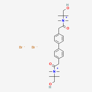 molecular formula C28H42Br2N2O4 B13732306 Ammonium, (4,4'-biphenylenebis(2-oxoethylene))bis(dimethyl(1,1-dimethyl-2-hydroxyethyl)-, dibromide, hemihydrate CAS No. 15172-75-5