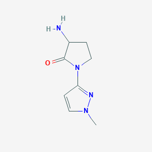 molecular formula C8H12N4O B1373231 3-amino-1-(1-methyl-1H-pyrazol-3-yl)pyrrolidin-2-one CAS No. 1315365-07-1
