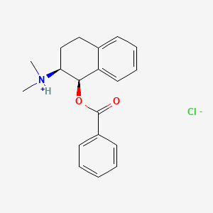 molecular formula C19H22ClNO2 B13732310 (+-)-cis-1,2,3,4-Tetrahydro-2-(dimethylamino)-1-naphthol benzoate hydrochloride CAS No. 39787-49-0