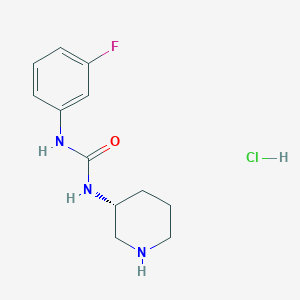 molecular formula C12H17ClFN3O B13732317 3-(3-Fluorophenyl)-1-[(3R)-piperidin-3-yl]urea hydrochloride 