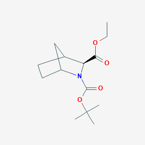 molecular formula C14H23NO4 B1373232 3-O-tert-butyl 2-O-ethyl (2S)-3-azabicyclo[2.2.1]heptane-2,3-dicarboxylate CAS No. 1330750-04-3