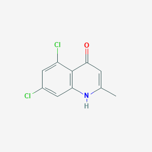 molecular formula C10H7Cl2NO B13732326 5,7-Dichloro-2-methyl-4-quinolinol 