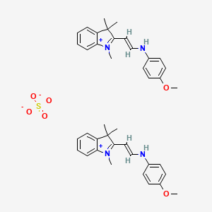 molecular formula C40H46N4O6S B13732346 4-methoxy-N-[(E)-2-(1,3,3-trimethylindol-1-ium-2-yl)ethenyl]aniline;sulfate CAS No. 41062-73-1