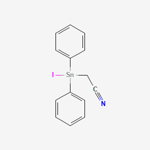 molecular formula C14H12INSn B13732349 Acetonitrile, (iododiphenylstannyl)- CAS No. 4438-99-7