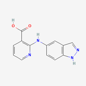 molecular formula C13H10N4O2 B13732358 2-(1H-Indazol-5-ylamino)-nicotinic acid 