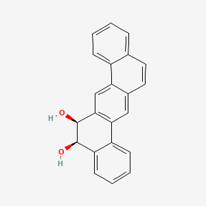 molecular formula C22H16O2 B13732381 DIBENZ(a,h)ANTHRACENE-5,6-DIOL, 5,6-DIHYDRO-, (Z)- CAS No. 3719-39-9