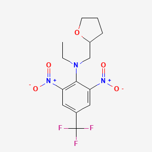 molecular formula C14H16F3N3O5 B13732386 N-Ethyltetrahydro-N-(alpha,alpha,alpha-trifluoro-2,6-dinitro-p-tolyl)furfurylamine CAS No. 34129-07-2