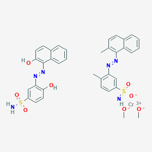 molecular formula C36H35CrN6O8S2 B13732396 Chromate(1-), bis[4-(hydroxy-kappaO)-3-[[2-(hydroxy-kappaO)-1-naphthalenyl]azo-kappaN1]benzenesulfonamidato(2-)]-, hydrogen CAS No. 38833-00-0