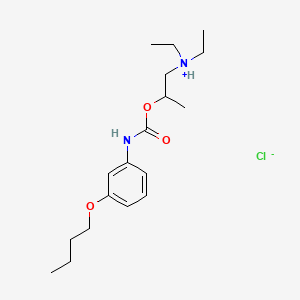 molecular formula C18H31ClN2O3 B13732406 2-[(3-butoxyphenyl)carbamoyloxy]propyl-diethylazanium;chloride CAS No. 42437-99-0