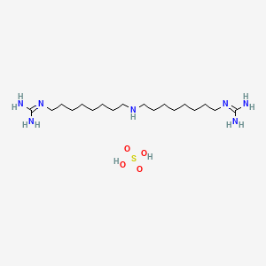 molecular formula C18H43N7O4S B13732409 Bis[8-(diaminomethylideneazaniumyl)octyl]azanium sulfate CAS No. 34491-13-9