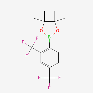 molecular formula C14H15BF6O2 B1373241 2-(2,4-Bis(trifluoromethyl)phenyl)-4,4,5,5-tetramethyl-1,3,2-dioxaborolane CAS No. 1073353-65-7