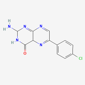 molecular formula C12H10ClN5O B13732413 2-Amino-6-(4-chlorophenyl)-4(1H)-pteridinone 