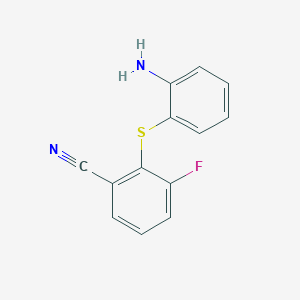 molecular formula C13H9FN2S B13732416 2-(2-Aminophenylthio)-3-fluorobenzonitrile 