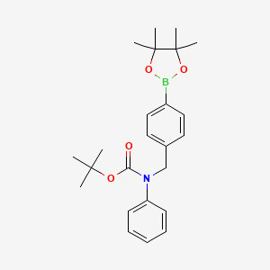 molecular formula C24H32BNO4 B1373242 4-(N-Boc-苯胺甲基)苯硼酸吡喃醇酯 CAS No. 1073371-71-7