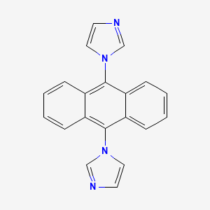 molecular formula C20H14N4 B13732429 9,10-Di(1H-imidazol-1-yl)anthracene 