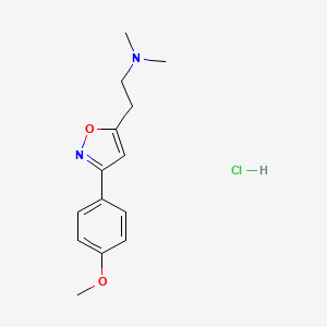 molecular formula C14H19ClN2O2 B13732432 2-[3-(4-Methoxyphenyl)-1,2-oxazol-5-yl]ethyl-dimethylazanium chloride CAS No. 2148-77-8