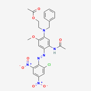 molecular formula C26H25ClN6O8 B13732437 Acetamide, N-[5-[[2-(acetyloxy)ethyl](phenylmethyl)amino]-2-[(2-chloro-4,6-dinitrophenyl)azo]-4-methoxyphenyl]- CAS No. 16421-40-2