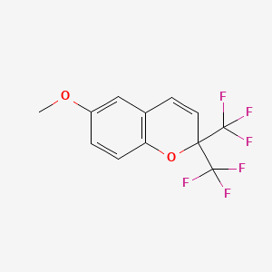 molecular formula C12H8F6O2 B13732440 6-Methoxy-2,2-bis(trifluoromethyl)-2H-chromene 
