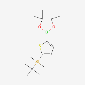 molecular formula C16H29BO2SSi B1373246 tert-Butyldimethyl(5-(4,4,5,5-tetramethyl-1,3,2-dioxaborolan-2-yl)thiophen-2-yl)silane CAS No. 1073371-74-0