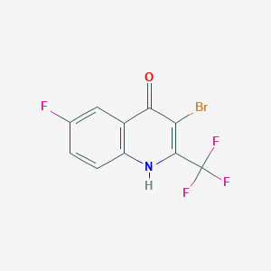 molecular formula C10H4BrF4NO B1373254 3-Bromo-6-fluoro-2-(trifluoromethyl)quinolin-4-ol CAS No. 1072944-66-1