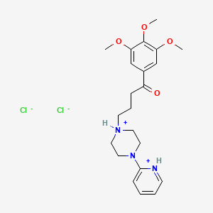 molecular formula C22H31Cl2N3O4 B13732547 Butyrophenone, 4-(4-(2-pyridyl)piperazinyl)-3',4',5'-trimethoxy-, dihydrochloride CAS No. 16785-30-1