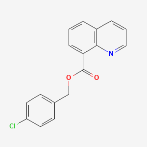 molecular formula C17H12ClNO2 B13732555 8-Quinolinecarboxylic acid, (4-chlorophenyl)methyl ester CAS No. 134959-56-1
