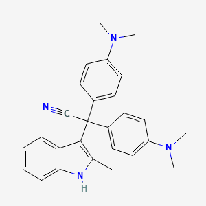 molecular formula C27H28N4 B13732561 Bis(4-N,N-dimethyl aminophenyl)-(2-methyl indol-3-YL)acetonitrile 
