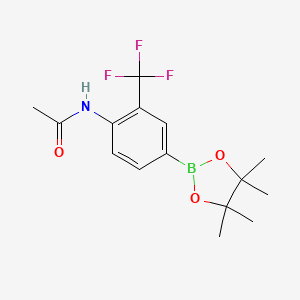 molecular formula C15H19BF3NO3 B1373257 N-(4-(4,4,5,5-Tetramethyl-1,3,2-dioxaborolan-2-yl)-2-(trifluoromethyl)phenyl)acetamide CAS No. 1150271-66-1