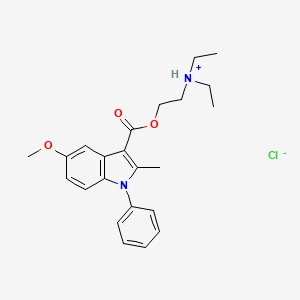 molecular formula C23H29ClN2O3 B13732589 Indole-3-carboxylic acid, 5-methoxy-2-methyl-1-phenyl-, 2-(diethylamino)ethyl ester, monohydrochloride CAS No. 18235-87-5