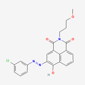 molecular formula C22H18ClN3O4 B13732597 1H-Benz(de)isoquinoline-1,3(2H)-dione, 5-((3-chlorophenyl)azo)-6-hydroxy-2-(3-methoxypropyl)- CAS No. 42358-38-3