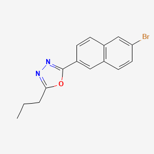 molecular formula C15H13BrN2O B1373261 2-(6-Bromonaphthalen-2-YL)-5-propyl-1,3,4-oxadiazole CAS No. 1133116-07-0