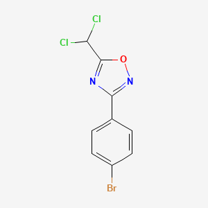 molecular formula C9H5BrCl2N2O B1373262 3-(4-Bromophenyl)-5-(dichloromethyl)-1,2,4-oxadiazole CAS No. 1133116-19-4