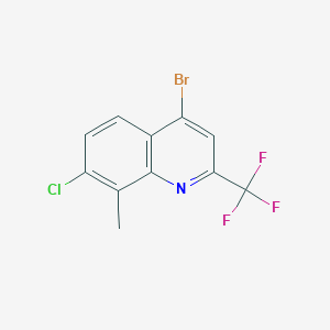 molecular formula C11H6BrClF3N B1373271 4-Bromo-7-chloro-8-methyl-2-(trifluoromethyl)quinoline CAS No. 1072944-67-2
