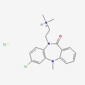 molecular formula C18H21Cl2N3O B13732711 5H-Dibenzo(b,e)(1,4)diazepin-11-one, 10,11-dihydro-7-chloro-10-(2-(dimethylamino)ethyl)-5-methyl-, hydrochloride CAS No. 1668-71-9