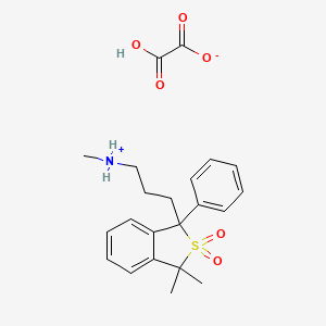 molecular formula C22H27NO6S B13732721 1,3-Dihydro-1-phenyl-N,3,3-trimethylbenzo(c)thiophene-1-propylamine 2,2-dioxide oxalate CAS No. 29140-43-0