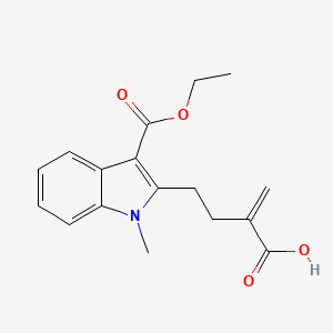molecular formula C17H19NO4 B13732744 2-(3-Carboxy-but-3-enyl)-1-methyl-1H-indole-3-carboxylic acid ethyl ester CAS No. 154712-77-3
