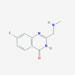 molecular formula C10H10FN3O B13732750 7-Fluoro-2-(methylaminomethyl)-3H-quinazolin-4-one 