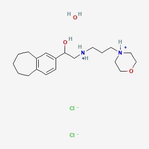 molecular formula C20H36Cl2N2O3 B13732762 5H-Benzocycloheptene-2-methanol, 6,7,8,9-tetrahydro-alpha-(((3-(4-morpholinyl)propyl)amino)methyl)-, dihydrochloride CAS No. 42882-73-5