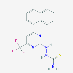 molecular formula C16H12F3N5S B13732783 6-(1-Naphthyl)-2-thiosemicarbazido-4-(trifluoromethyl)pyrimidine 