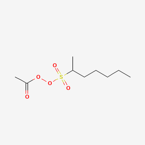 molecular formula C9H18O5S B13732791 Acetyl-sec-heptylsulphonyl peroxide CAS No. 33970-43-3