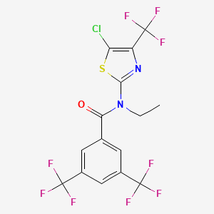 molecular formula C15H8ClF9N2OS B13732806 N-(5-Chloro-4-(trifluoromethyl)-1,3-thiazol-2-yl)-N-ethyl-3,5-bis(trifluoromethyl)benzamide CAS No. 134880-76-5