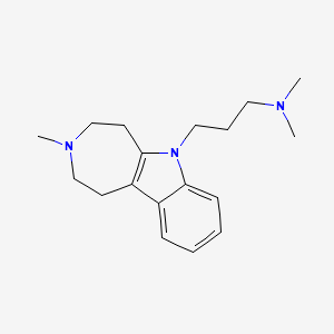molecular formula C18H27N3 B13732812 AZEPINO(4,5-b)INDOLE, 1,2,3,4,5,6-HEXAHYDRO-6-(3-DIMETHYLAMINOPROPYL)-3-METHYL- CAS No. 37683-53-7