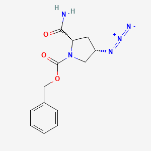 molecular formula C13H15N5O3 B13732825 (2S,4S)-Benzyl 4-azido-2-carbamoylpyrrolidine-1-carboxylate 