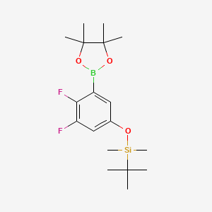 molecular formula C18H29BF2O3Si B1373283 tert-Butyl(3,4-difluoro-5-(4,4,5,5-tetramethyl-1,3,2-dioxaborolan-2-yl)phenoxy)dimethylsilane CAS No. 1150271-62-7