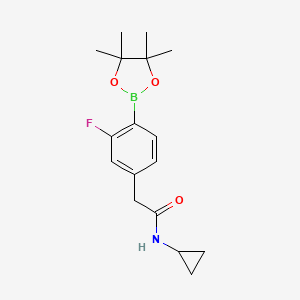 molecular formula C17H23BFNO3 B13732883 N-cyclopropyl-2-(3-fluoro-4-(4,4,5,5-tetramethyl-1,3,2-dioxaborolan-2-yl)phenyl)acetamide 