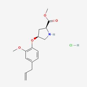 molecular formula C16H22ClNO4 B13732889 Methyl (2S,4S)-4-(4-allyl-2-methoxyphenoxy)-2-pyrrolidinecarboxylate hydrochloride 