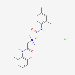molecular formula C22H30ClN3O2 B13732923 Dimethyl((2,4-xylylcarbamoyl)methyl)((2,6-xylylcarbamoyl)methyl)ammonium chloride CAS No. 4169-39-5