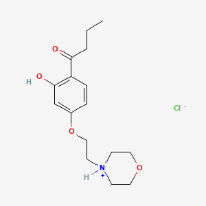 molecular formula C16H24ClNO4 B13732931 Butyrophenone, 2'-hydroxy-4'-(2-morpholinoethoxy)-, hydrochloride CAS No. 20800-12-8